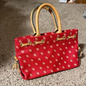 Dooney & Bourke Red Monogram Satchel